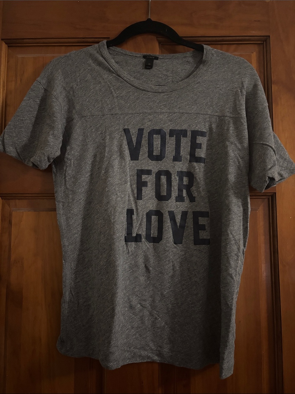 J. Crew Gray "Vote For Love" Short Sleeve Tee